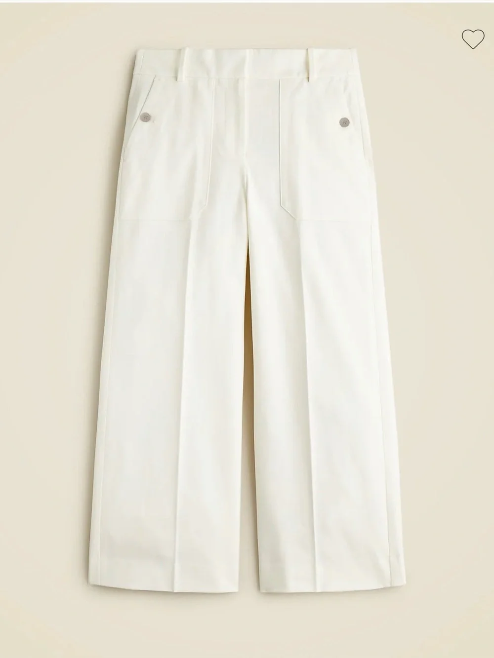 J. Crew Sydney Cream Wide-Leg High-Rise Trousers